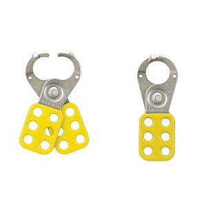 Стальная накладка для блокировки — ручка с покрытием из винилопласта желтого цвета 422 Ширина 44 Высота 114 Диаметр 6мм