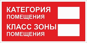 Знак информационный Категория помещения Класс зоны помещения