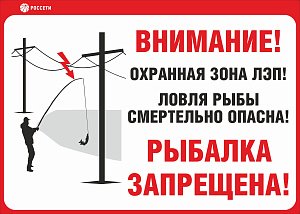 Индивидуальный щит «Ловля рыбы вблизи ЛЭП смертельно опасна!» (Рисунок 3)